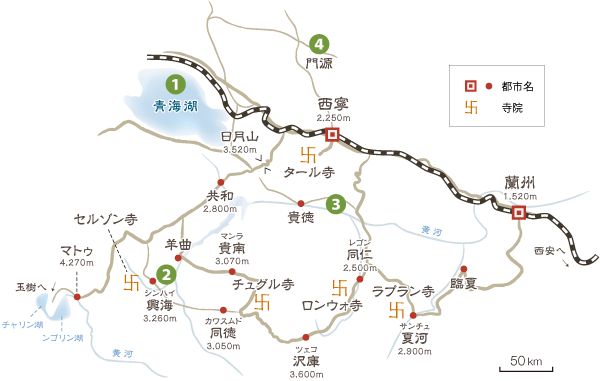 アムドチベット地図